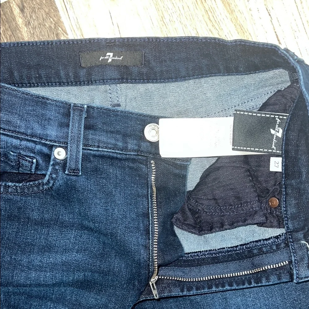 7 For All Mankind Blue Skinny 
High waisted ankle in Atlas SZ 27 - Picture 2 of 3